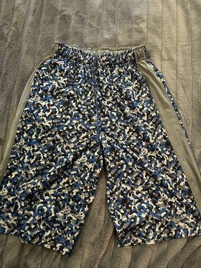 Nike Boys Blue Camo Pull-On Athletic Shorts